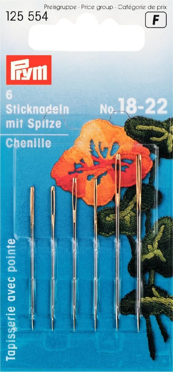Prym Sticknadeln mit Spitze No.18/22 silberfarbig  Inhalt 6 Stück