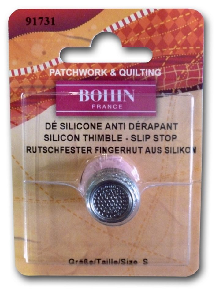 Bohin Fingerhut aus Silikon mit Kappe aus vernickeltem Messing in verschiedenen Größen