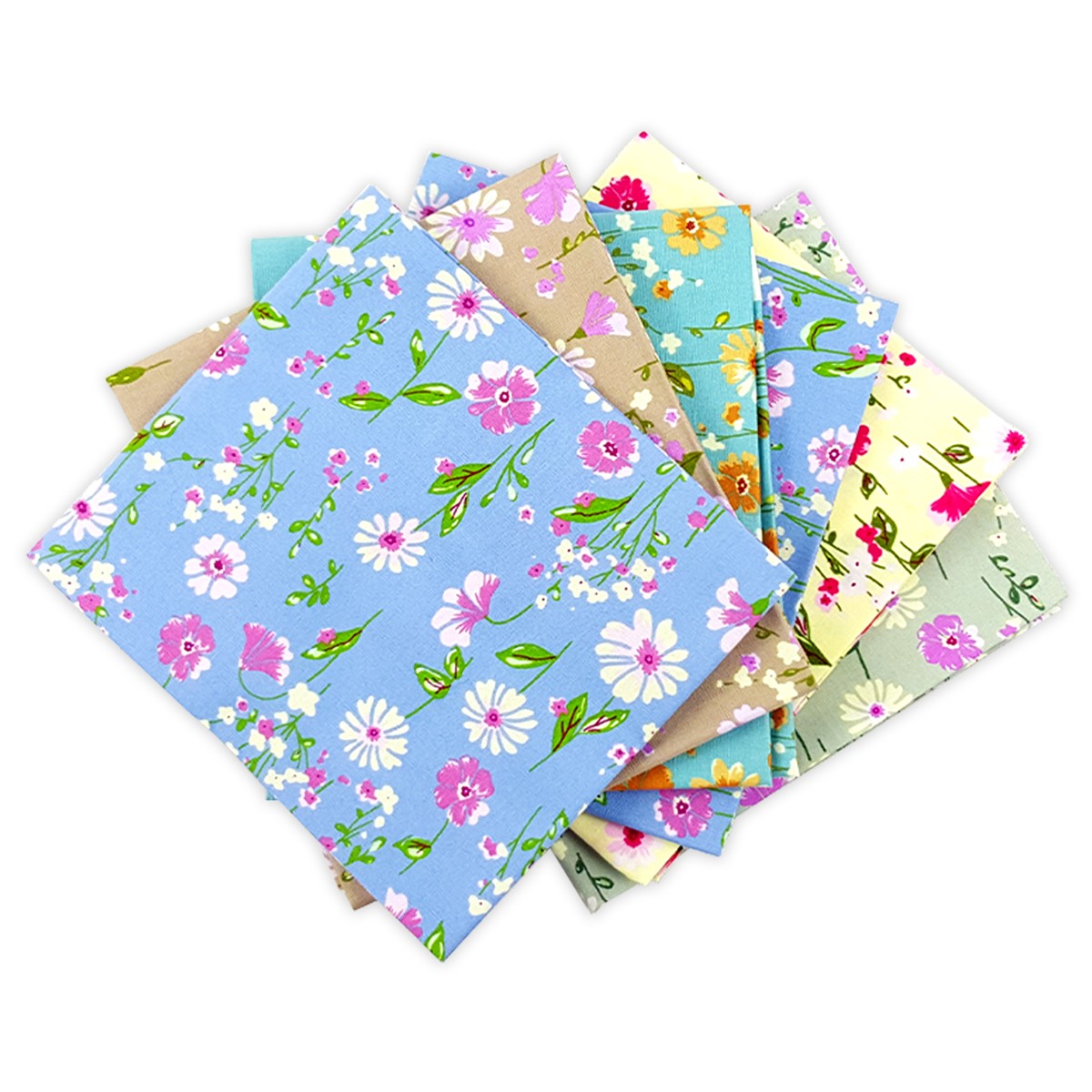 Craft Cotton Lazy Daisy Fatquarter-Stoffpaket 5 Stoffstücke in ca. 45 x 55 cm (18 x 22 inch)