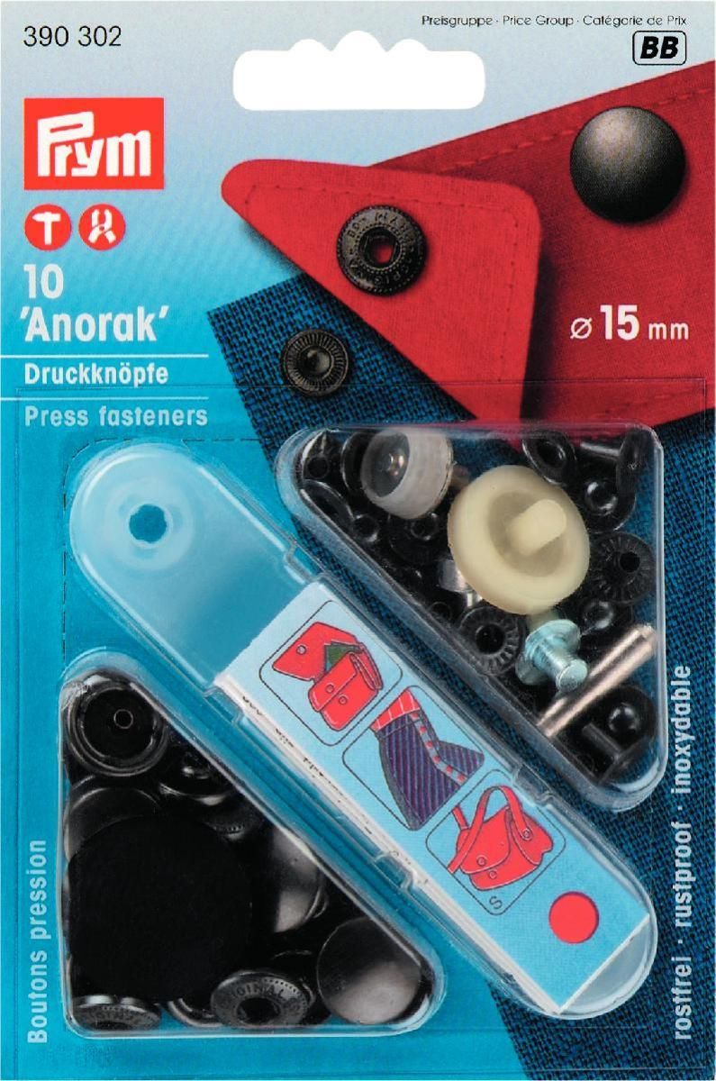 NF-Druckknopf Anorak MS brüniert 15mm,10St.