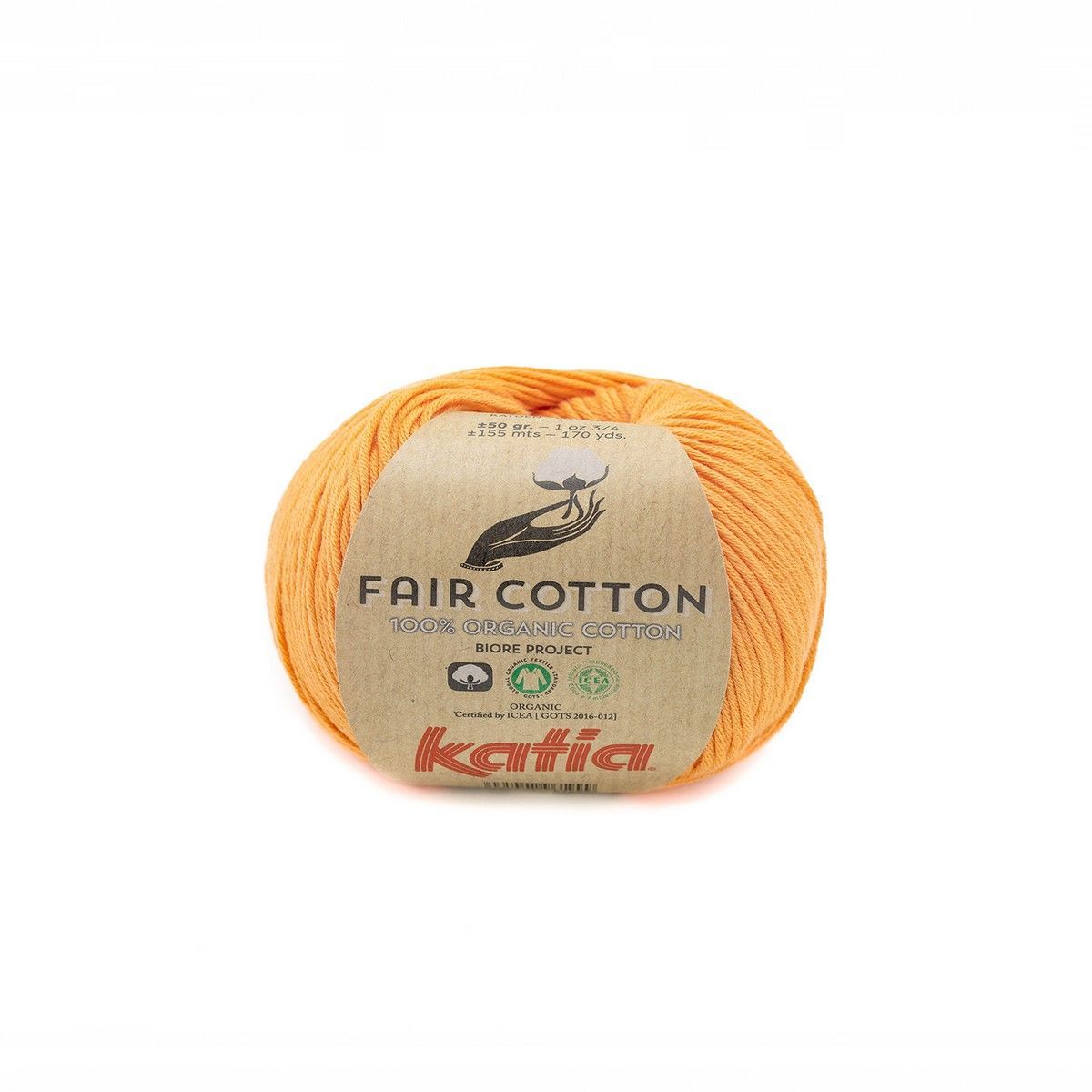 Katia Fair Cotton 50g,  Fb. 43 Mandarina 100% Bio Baumwolle