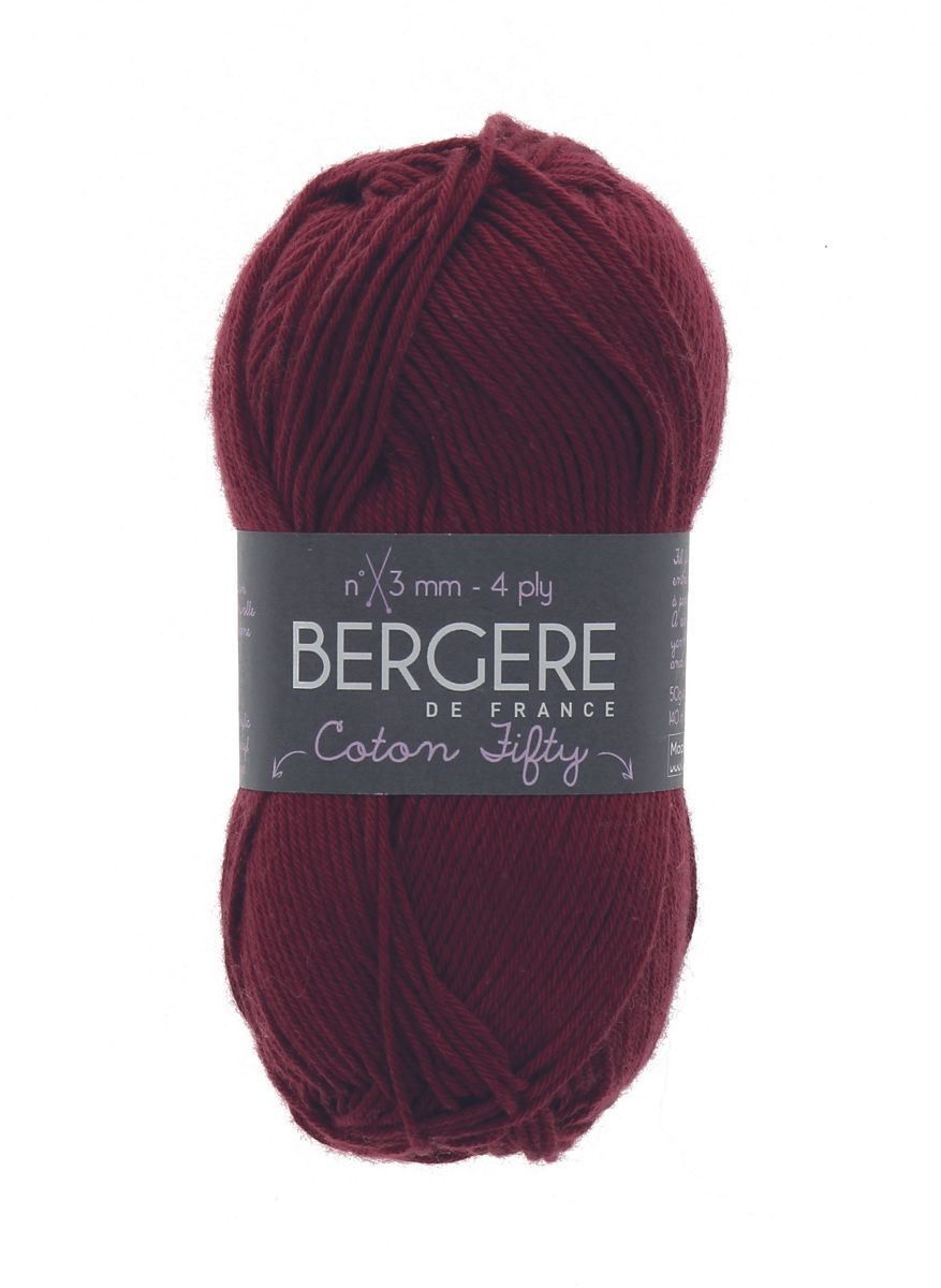Bergere Coton Fifty - Farbe Raisin 50% Baumwolle, 50% Polyacryl, 140m/50g