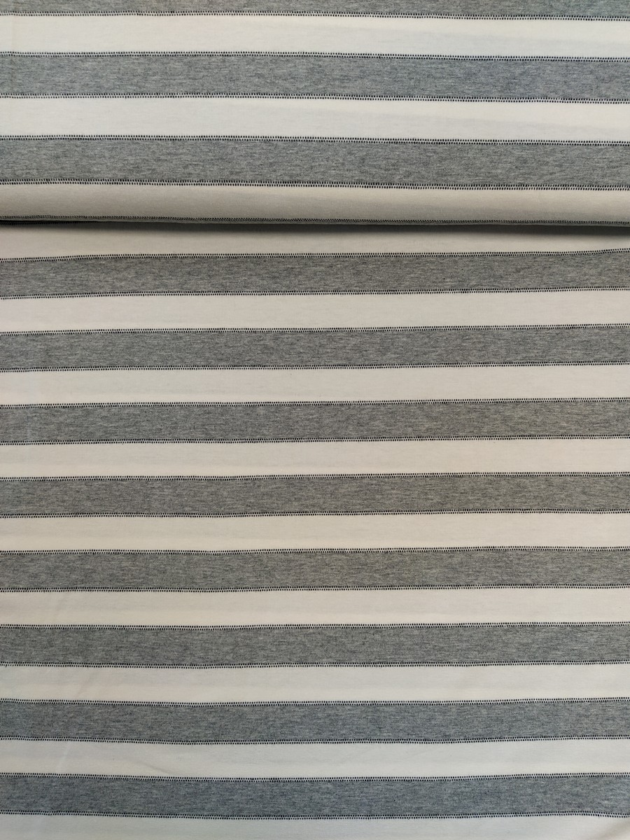 Grau-Naturweiß gestreift