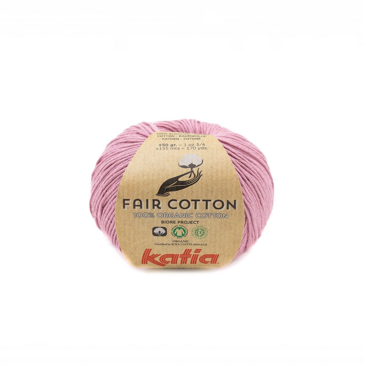 Katia Fair Cotton 50g,  Fb. 40 Rosa Palo 100% Bio Baumwolle