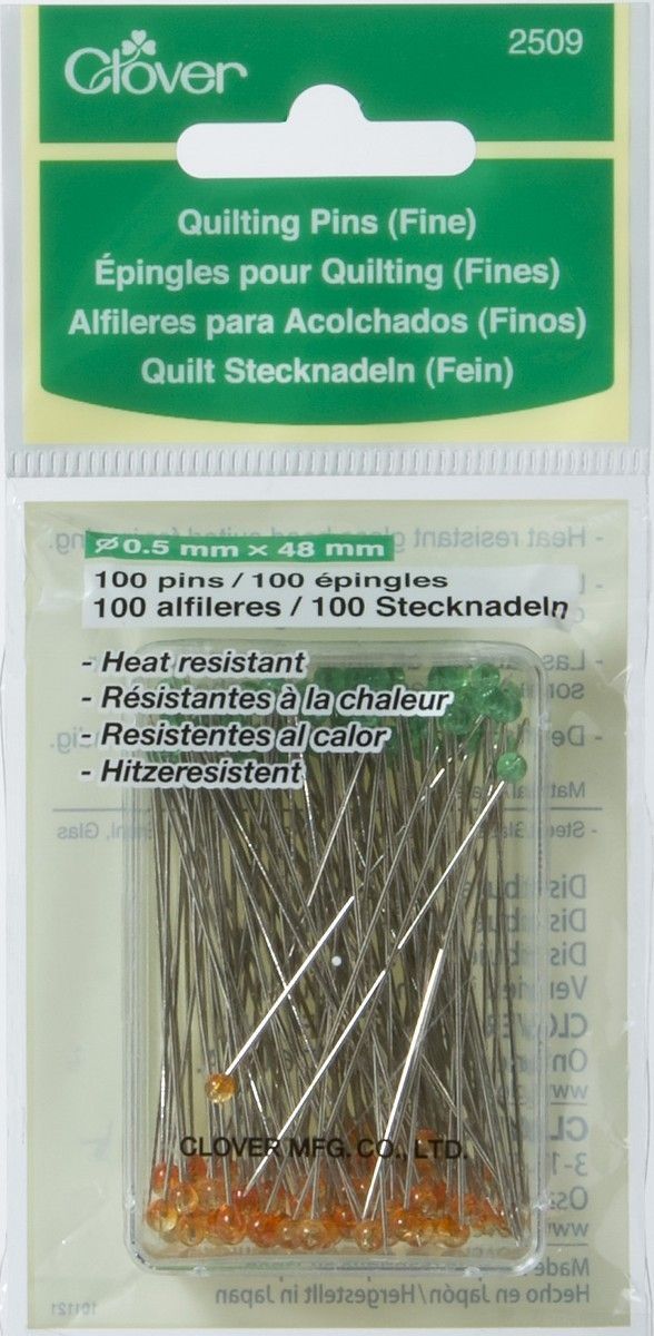 Quiltnadeln Glaskopf 0,50x48mm, 100 St. nickelfrei