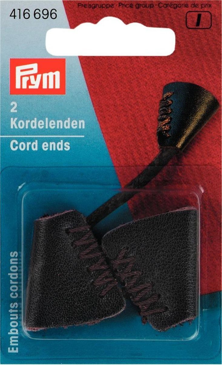 Kordelenden Leder 25 mm braun, 2St 