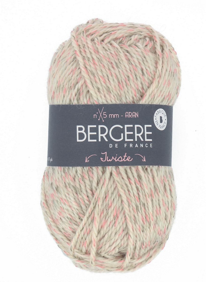 Bergere Twiste - Farbe Beige/Rose 52% Wolle, 48% Polyacryl, 80m/50g