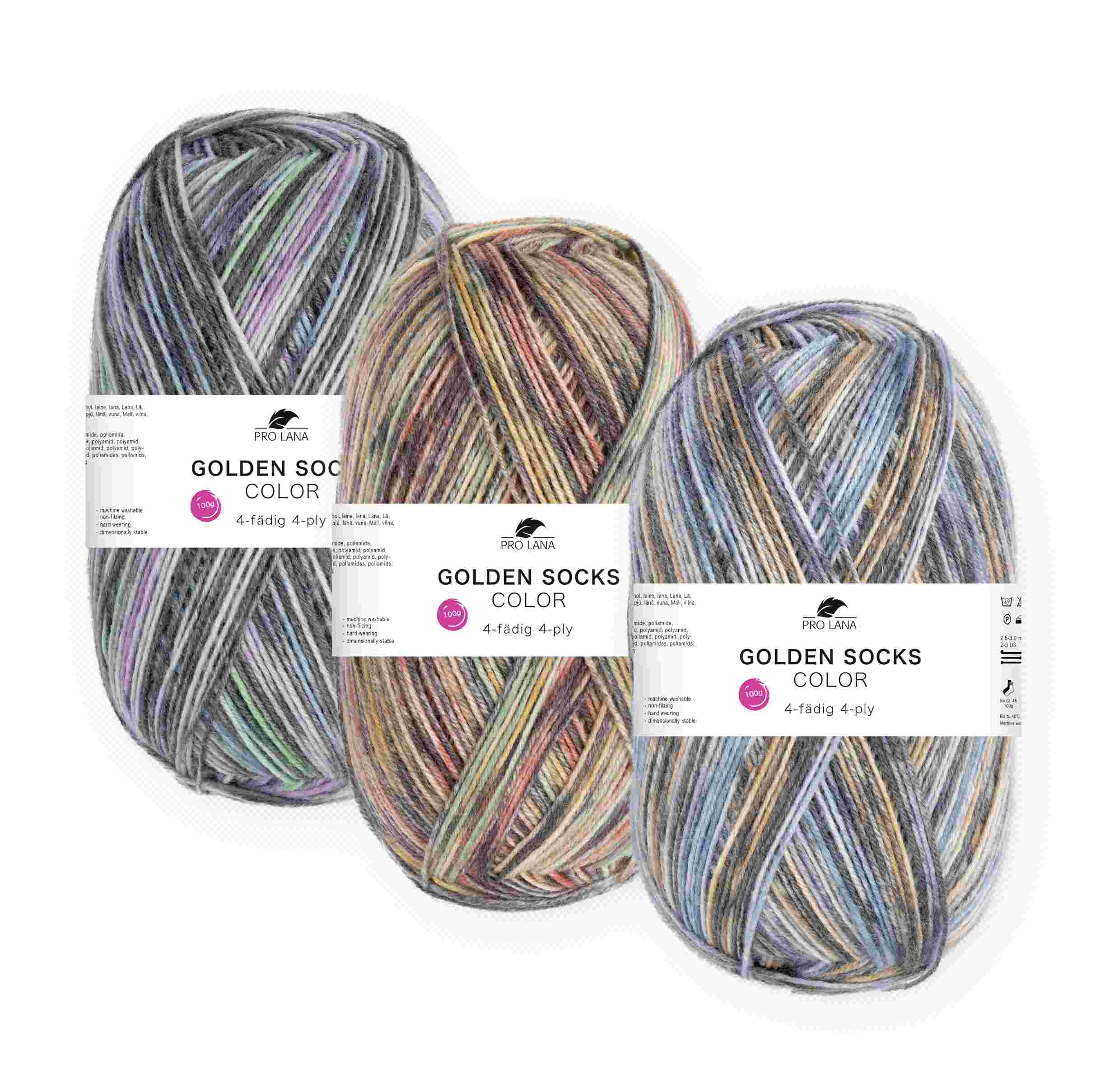 PRO LANA Golden Socks Color 75% Schurwolle 25% Polyamid, 420m 100g