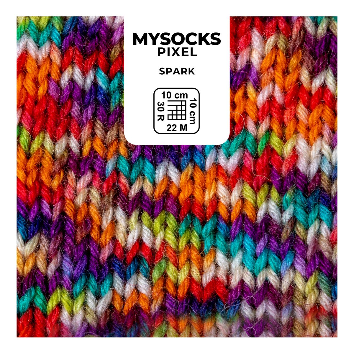 myboshi mysocks Pixel, 75% Schurwolle, 25% Polyamid 150g/390m-Lauflänge, 6-fädig