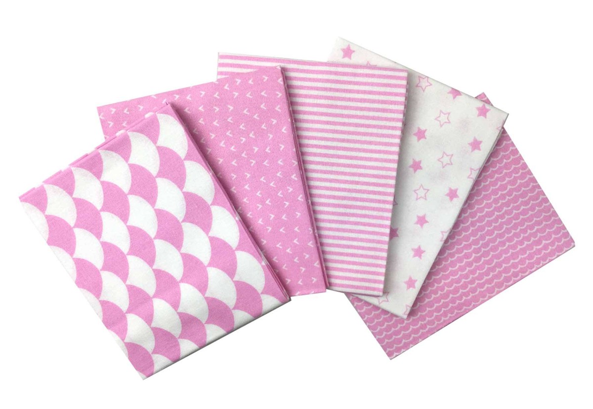 Fat Quarter Stoffpaket Nursery Pink 100% CO 5 Stücke á  45 x 55 cm (18 x 22 inch)