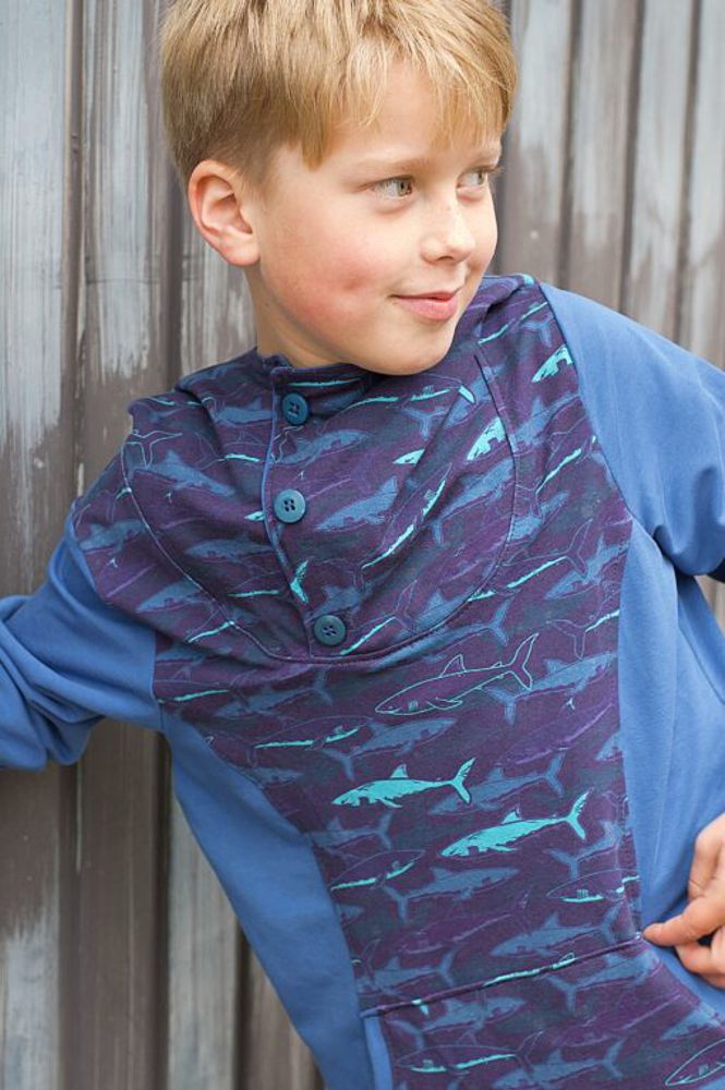 French Terry Sharks – Premium Collection Breite ca. 150cm(ca. 59inch), 95% Baumwolle/5% Elastan