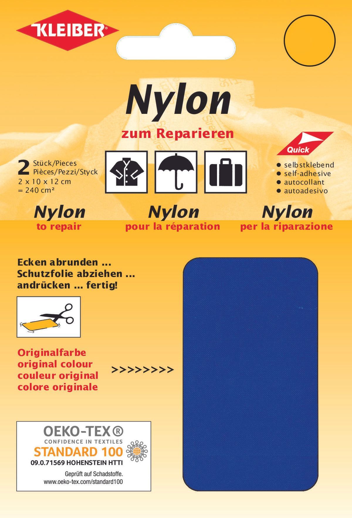 Kleiber Nylon zum Reparieren, 2 Stück ca. 10 x 12 cm, 100% Polyamid