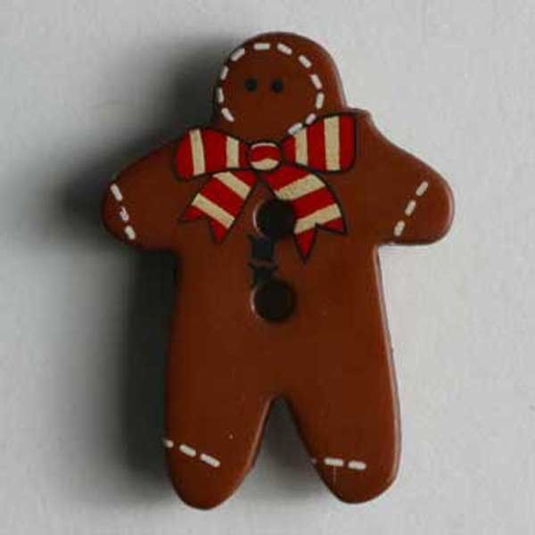 Kinderknopf 25mm Lebkuchenmännchen braun  Kinderknopf 25mm Lebkuchenmännchen braun