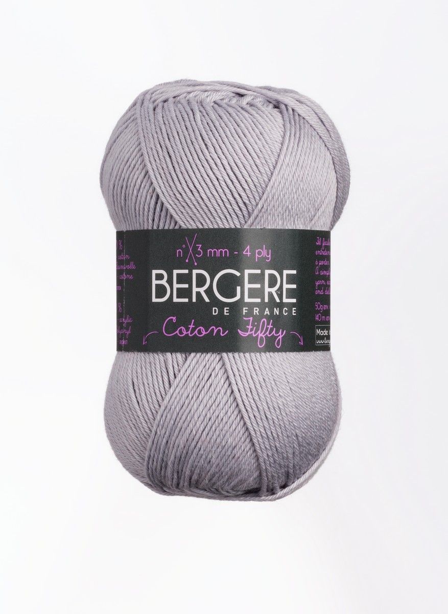 Bergere Coton Fifty - Farbe Perle 50% Baumwolle,  50% Polyacryl, 140m/50g