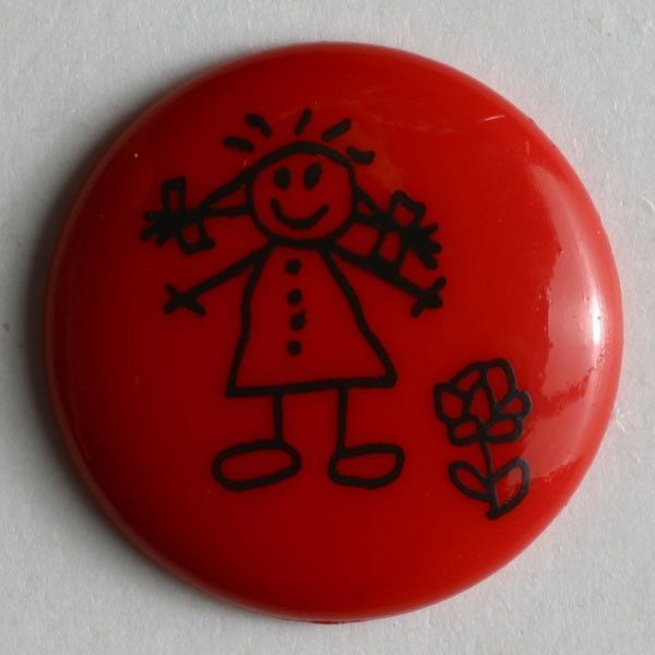 Kinderknopf Größe 15 mm rot  Kinderknopf Größe 15 mm rot