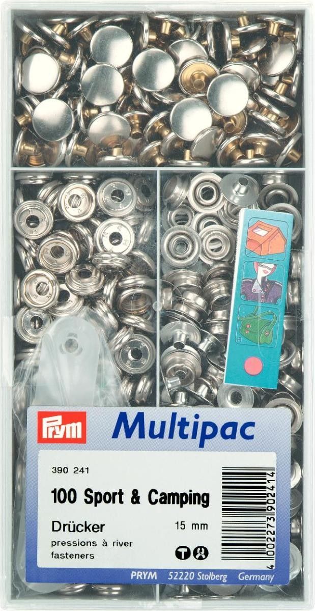 NF-Druckknopf Sport & Camping MS 15 mm silberfarbig B-Ware mit beschädigter Verpackung