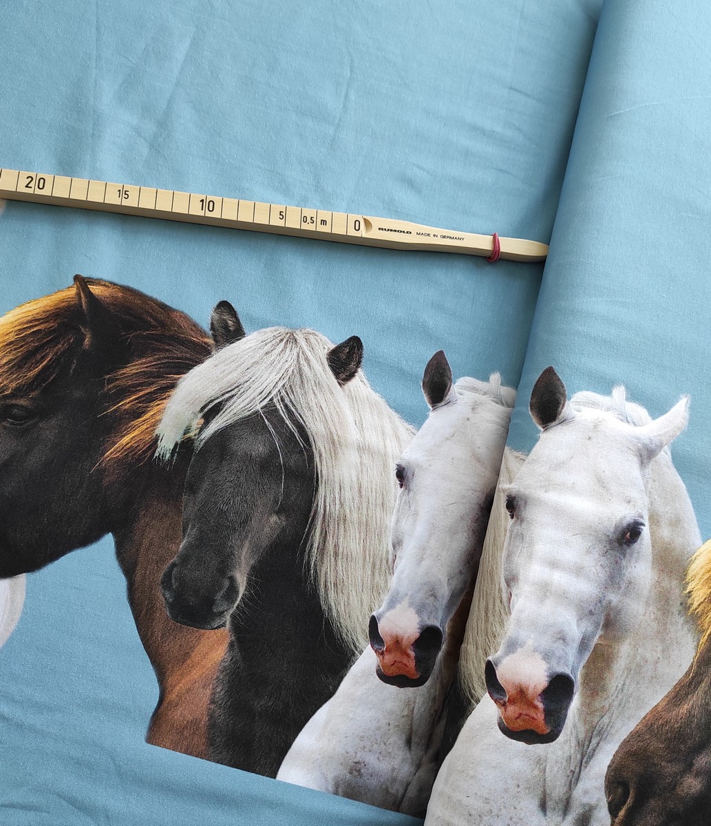 Jersey Ponys, 95% Baumwolle, 5% Elasthan  ca. 1,60m breit (63 inch) , Öko-Tex Standard 100 