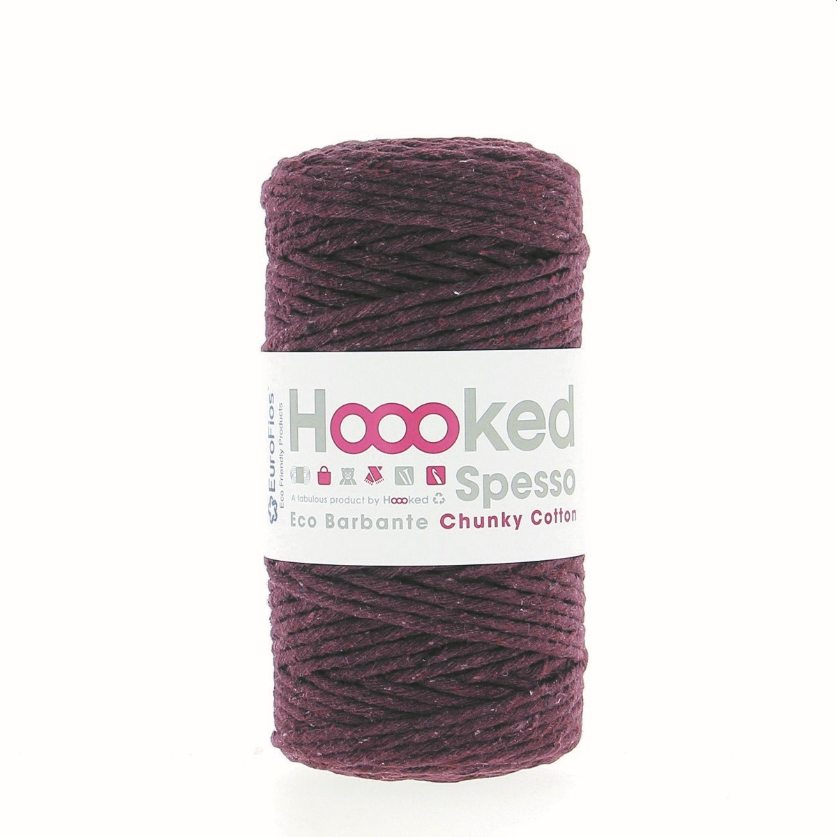 Hoooked Eco Barbante Spesso, Fb. Berry 100% recyceltes Garn