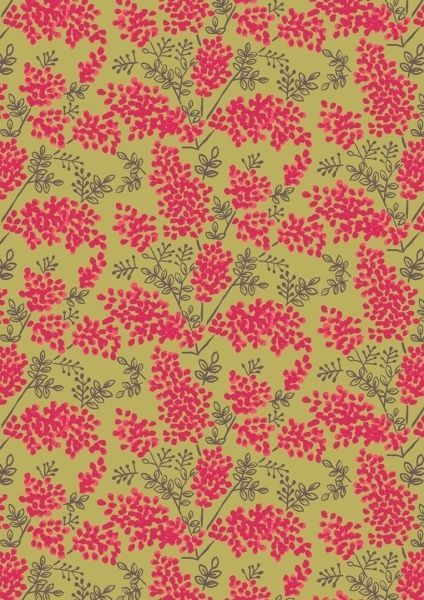 Baumwollwebware Arboretum Buds Grün (Gold Lime)