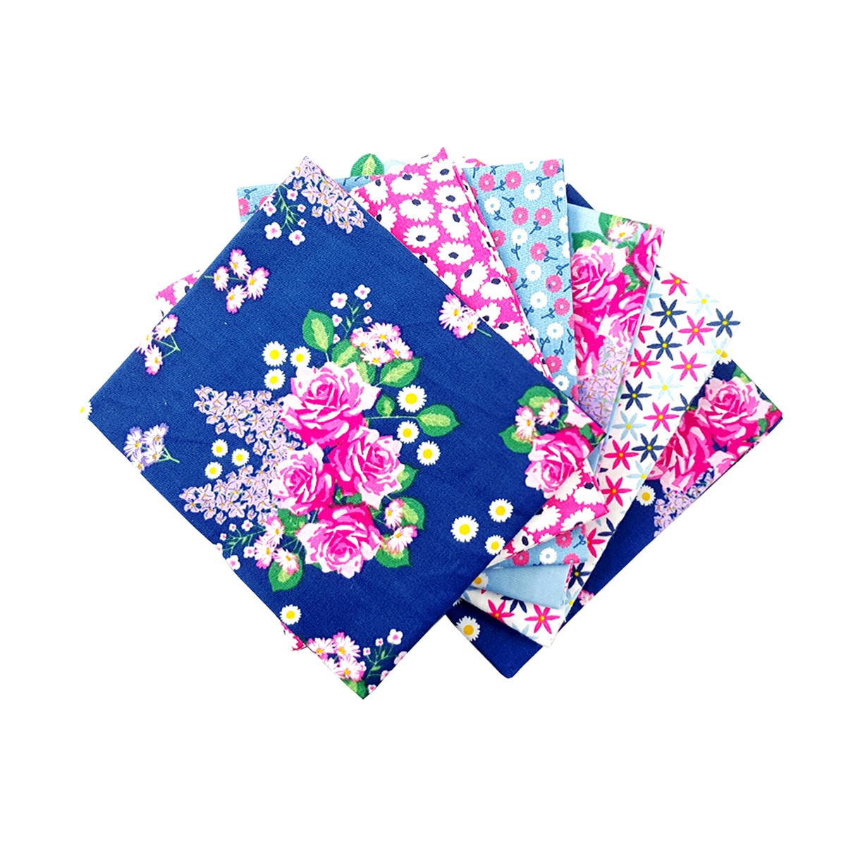 Craft Cotton Stoffpaket Sommerblumen, 100% CO enthält 5 Stücke á  ca. 45 x 55 cm (18 x 22 inch)