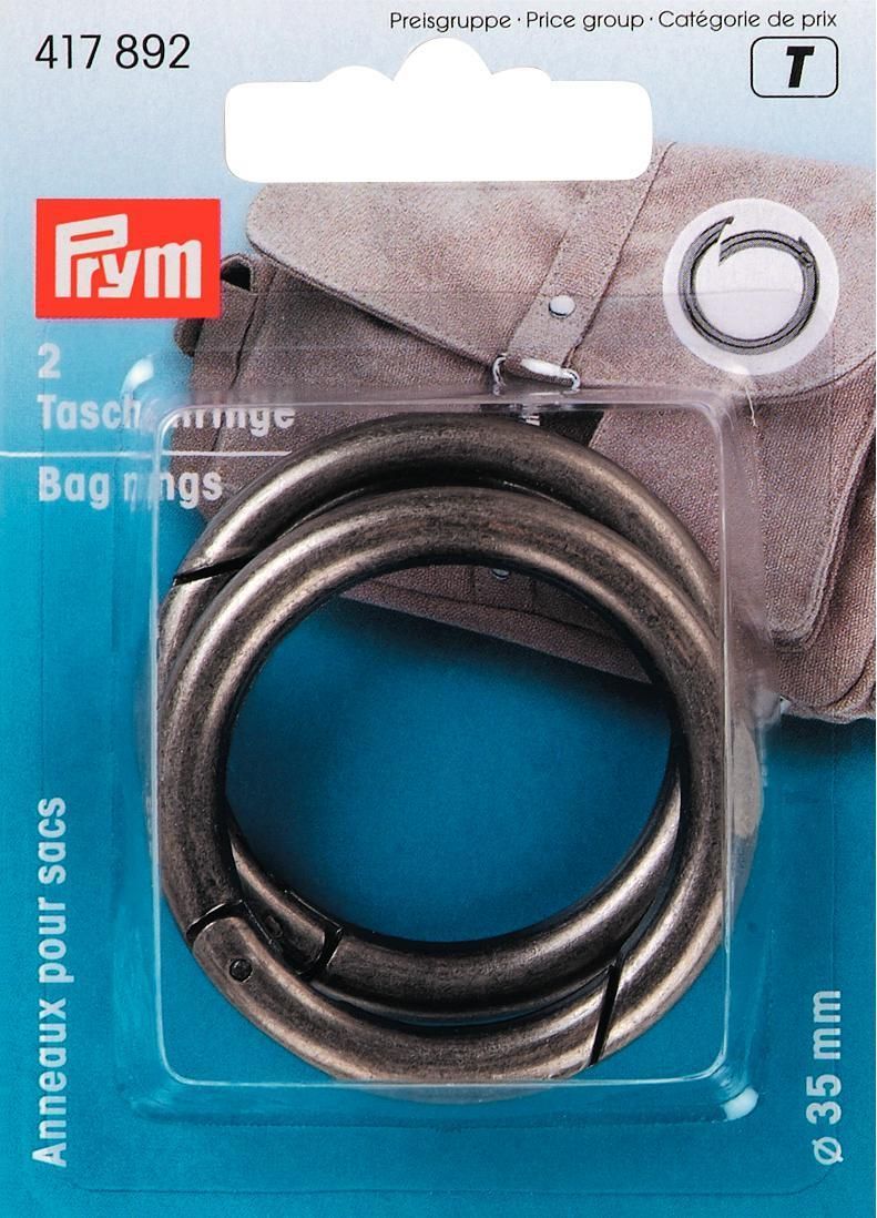 Prym Taschenringe 35 mm altsilber Inhalt 2 Stück