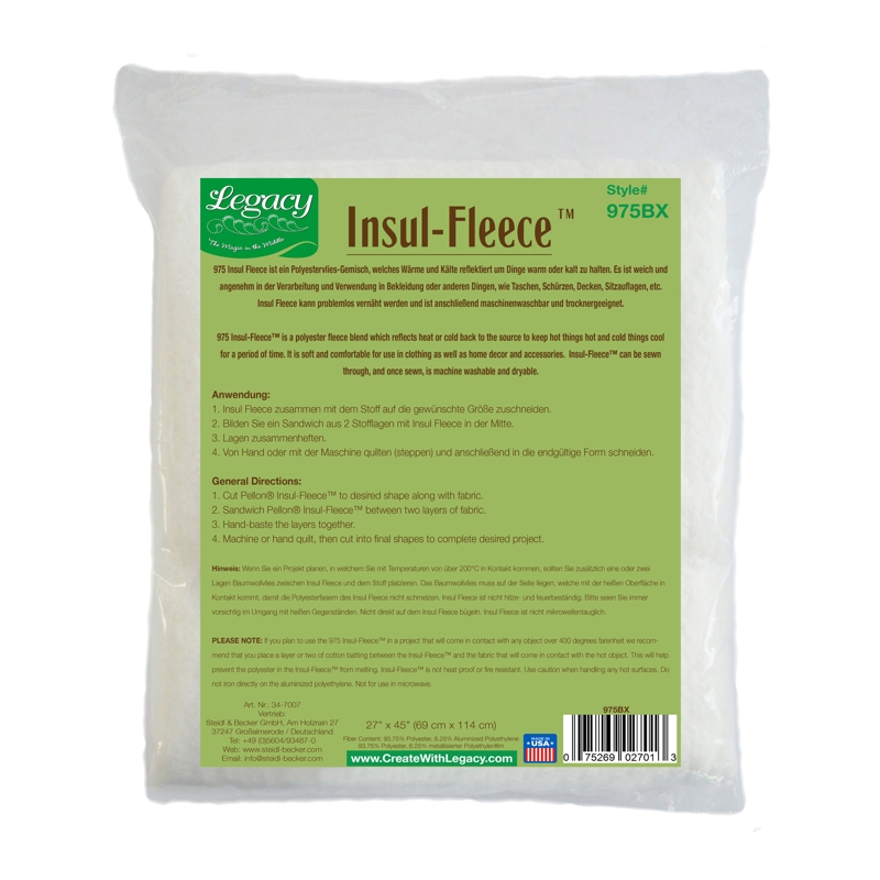 Isolierende Einlage Legacy Insul Fleece 93.75% Polyester, 6.25% metallisierter Polyesterfilm