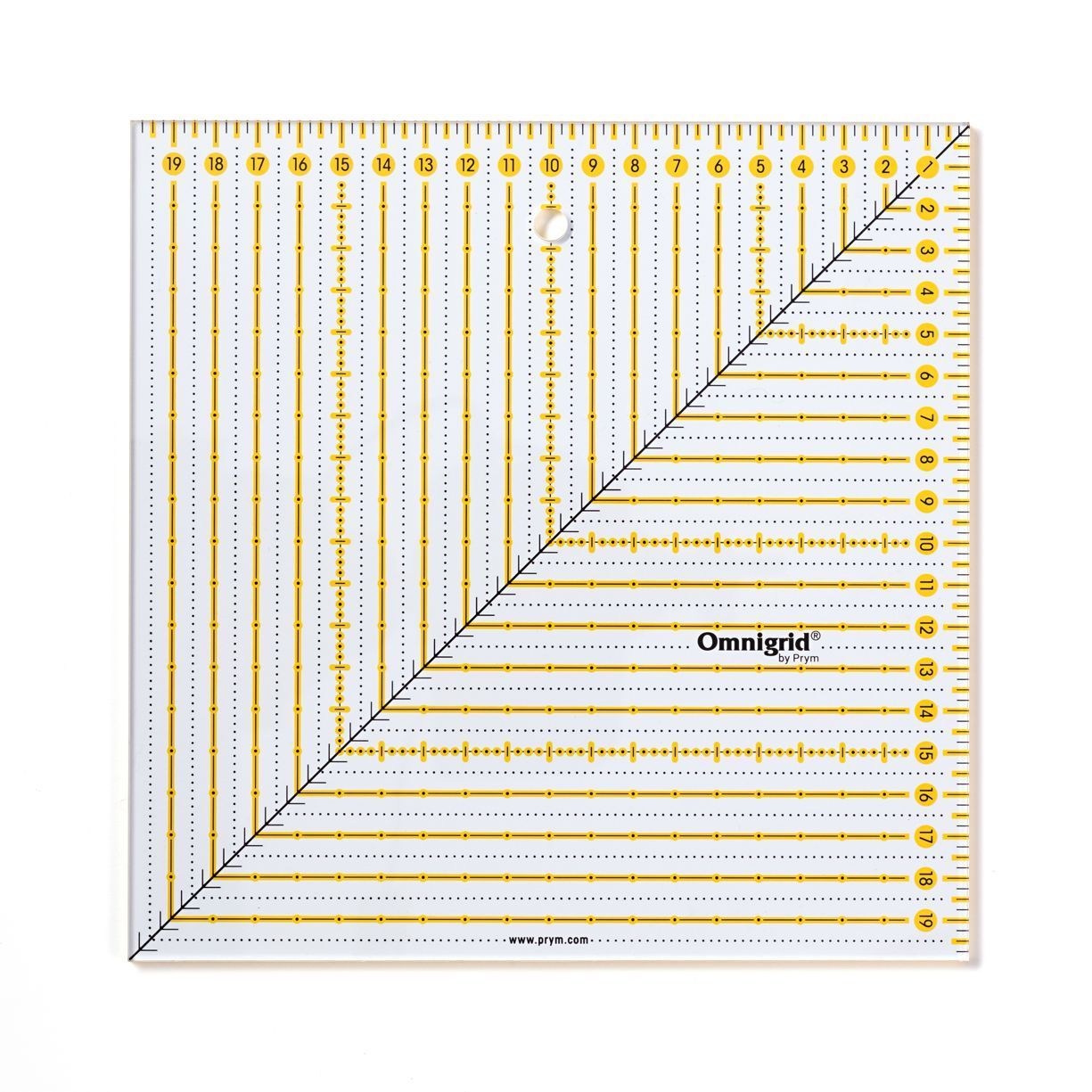 Prym Omnigrid Lineal Quadrat 20x20cm aus Kunststoff mit Anleitung 