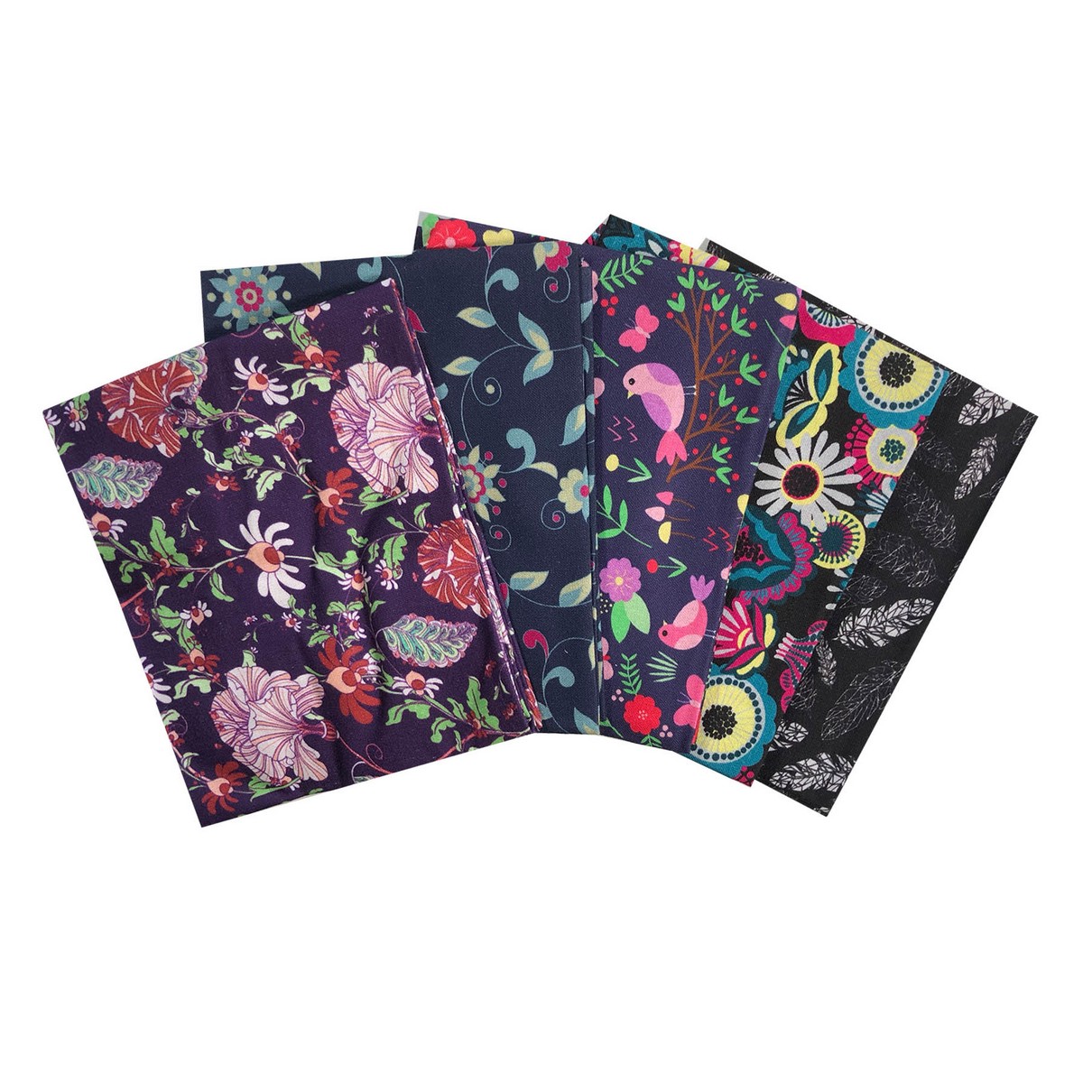 Fat Quarter Stoffpaket Hip Florals, 100% CO 5 Stücke á  45 x 53 cm (18 x 21 inch)