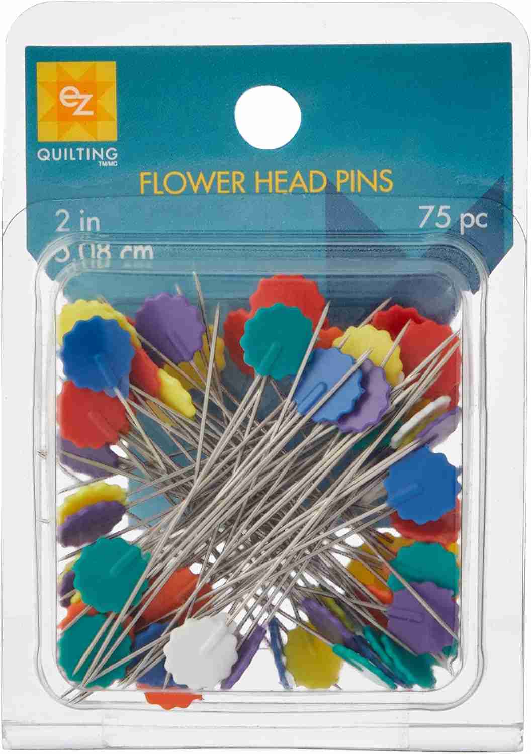 EZ Quilting Blumenkopf-Stecknadeln 75 Stück Länge ca. 5 cm (2 inch)