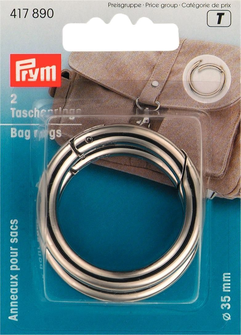 Prym Taschenringe 35 mm siberfarbig Inhalt 2 Stück