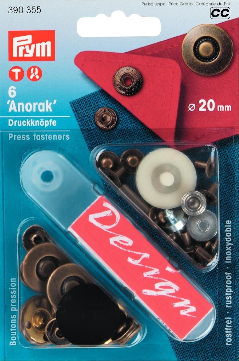 NF-Druckknopf Anorak MS 6St 20mm reifen altmessing 