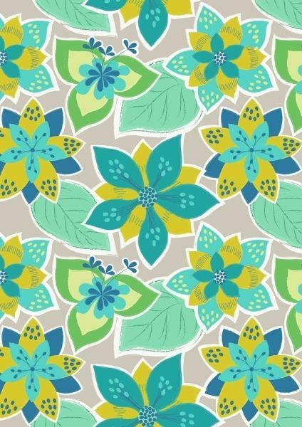 Baumwollwebware Dulce Brasil! Grey & Multi Tropical Flowers
