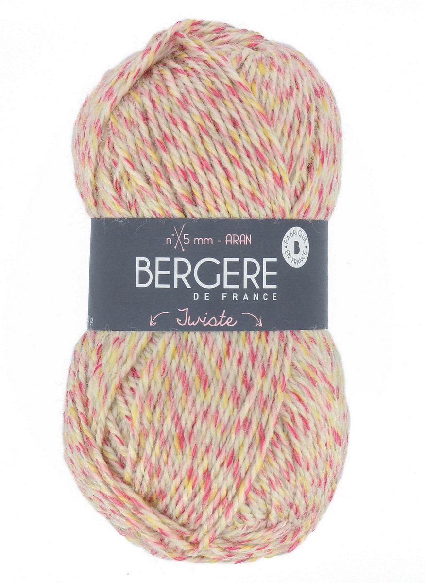 Bergere Twiste - Farbe Rose/Jaune 52% Wolle, 48% Polyacryl, 80m/50g 