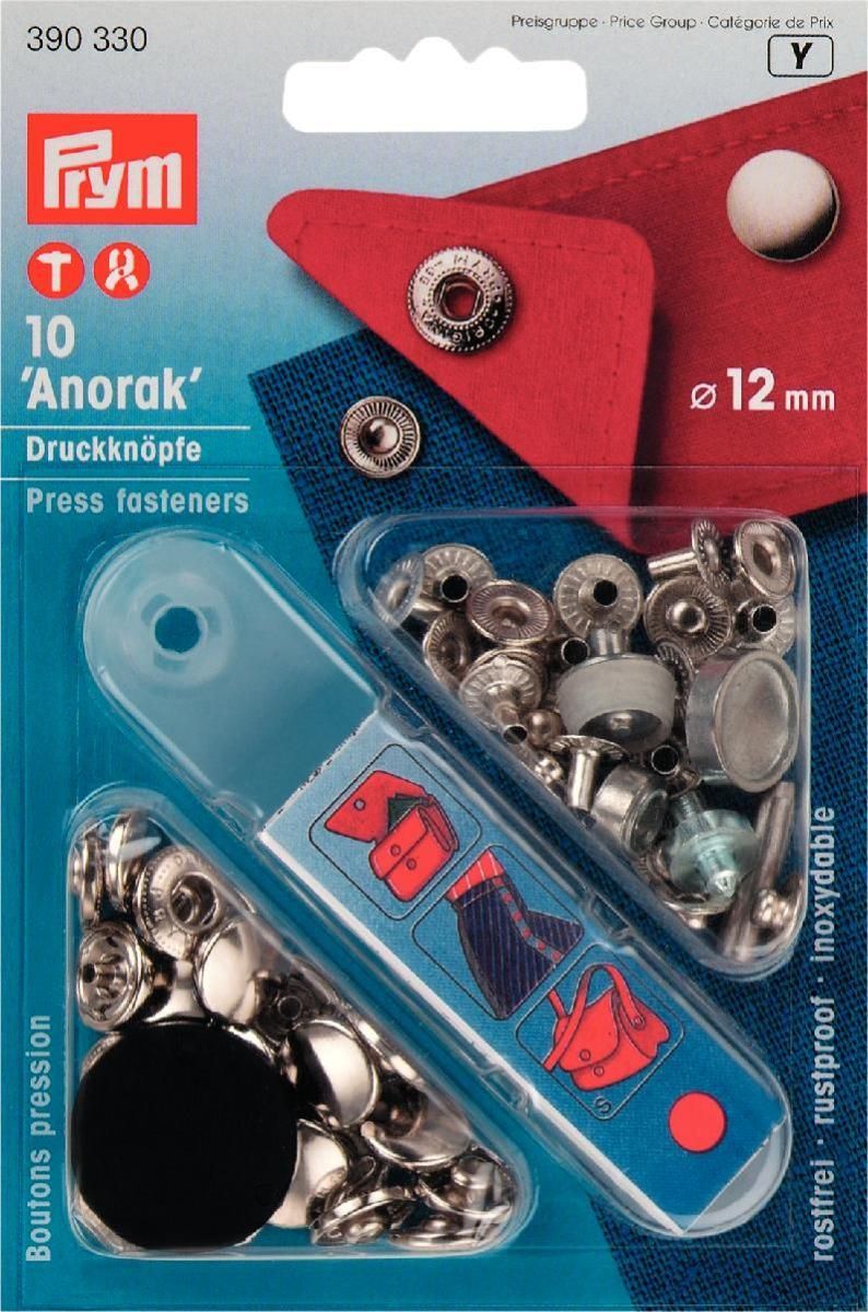 NF-Druckknopf Anorak MS silberf. 12mm,10St. 