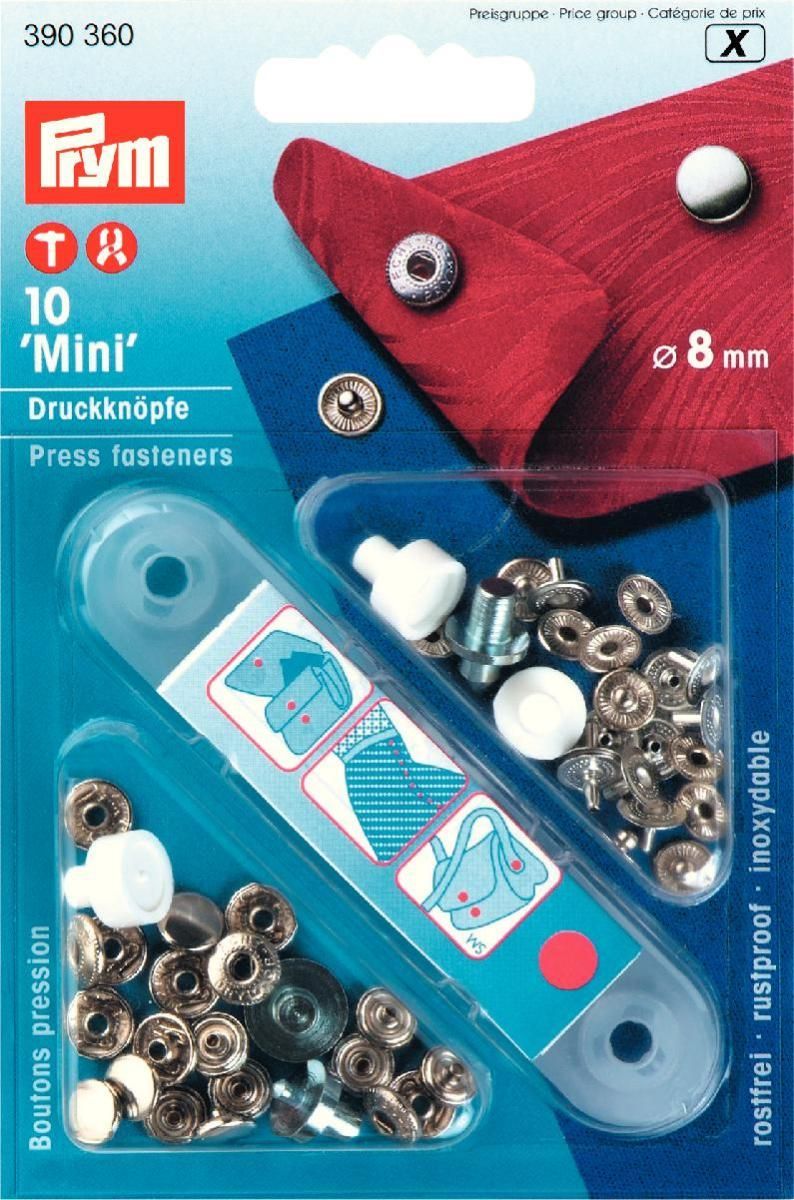 NF-Druckknopf Mini MS 8 mm silberfarbig 