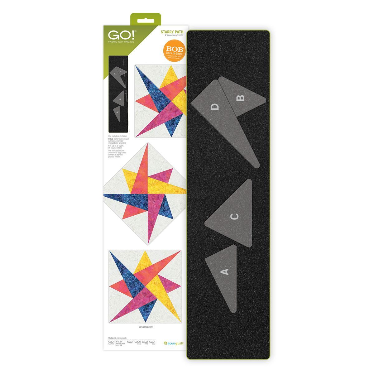 Accuquilt Stanzform Starry Path 9 inch zur Fertigung eines Blocks - 55197