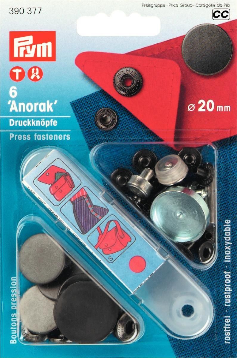 NF-Druckknopf Anorak flach MS 20 mm brüniert 