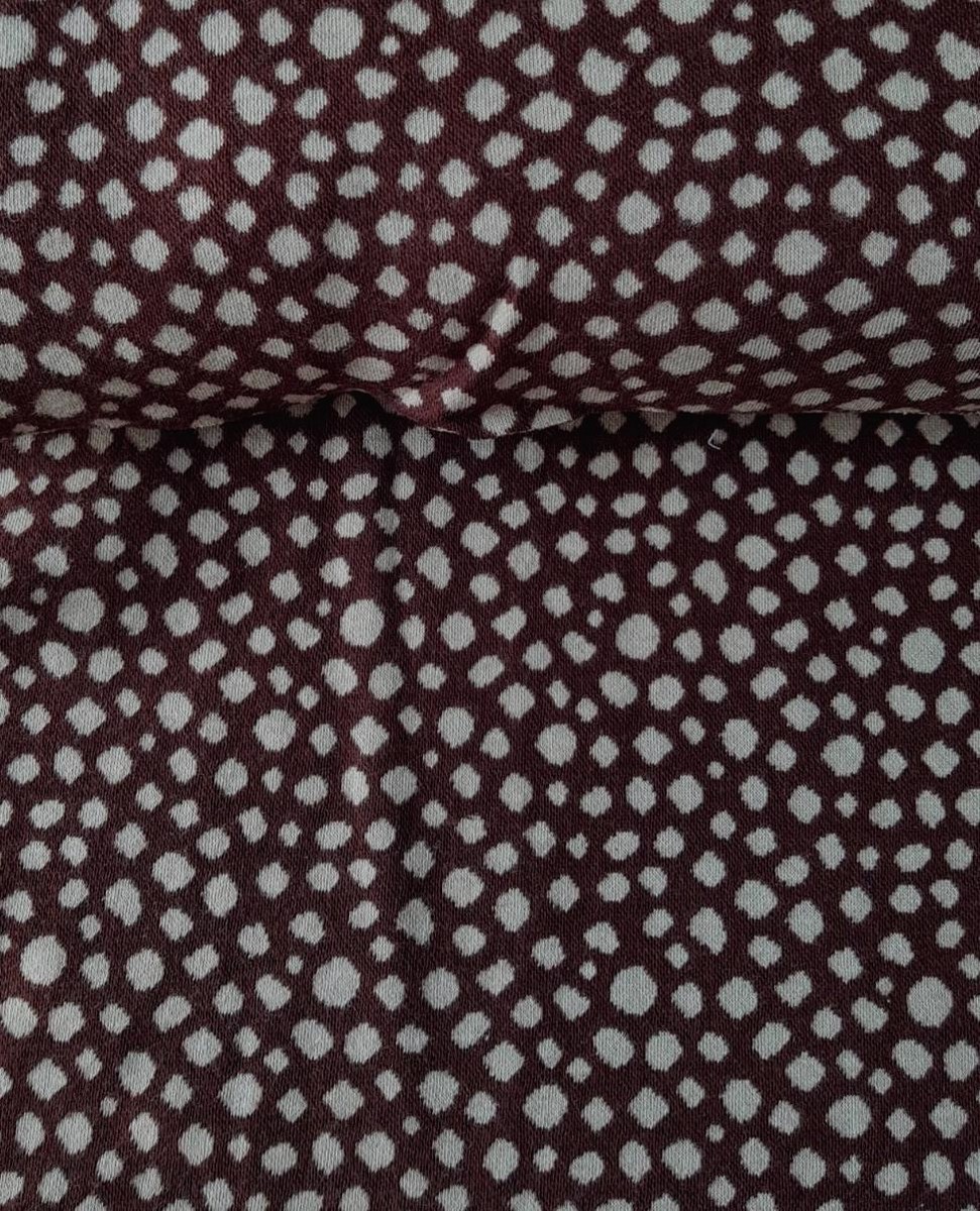 Jacquard-Bündchen "Karla" von Swafing  Dunkelbraun-Cappuchino gepunktet