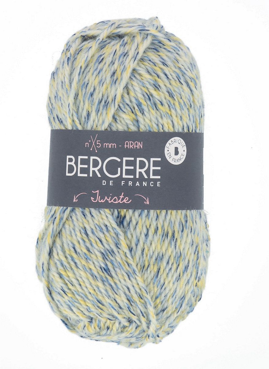 Bergere Twiste - Farbe Bleu/Jaune 52% Wolle, 48% Polyacryl, 80m/50g 