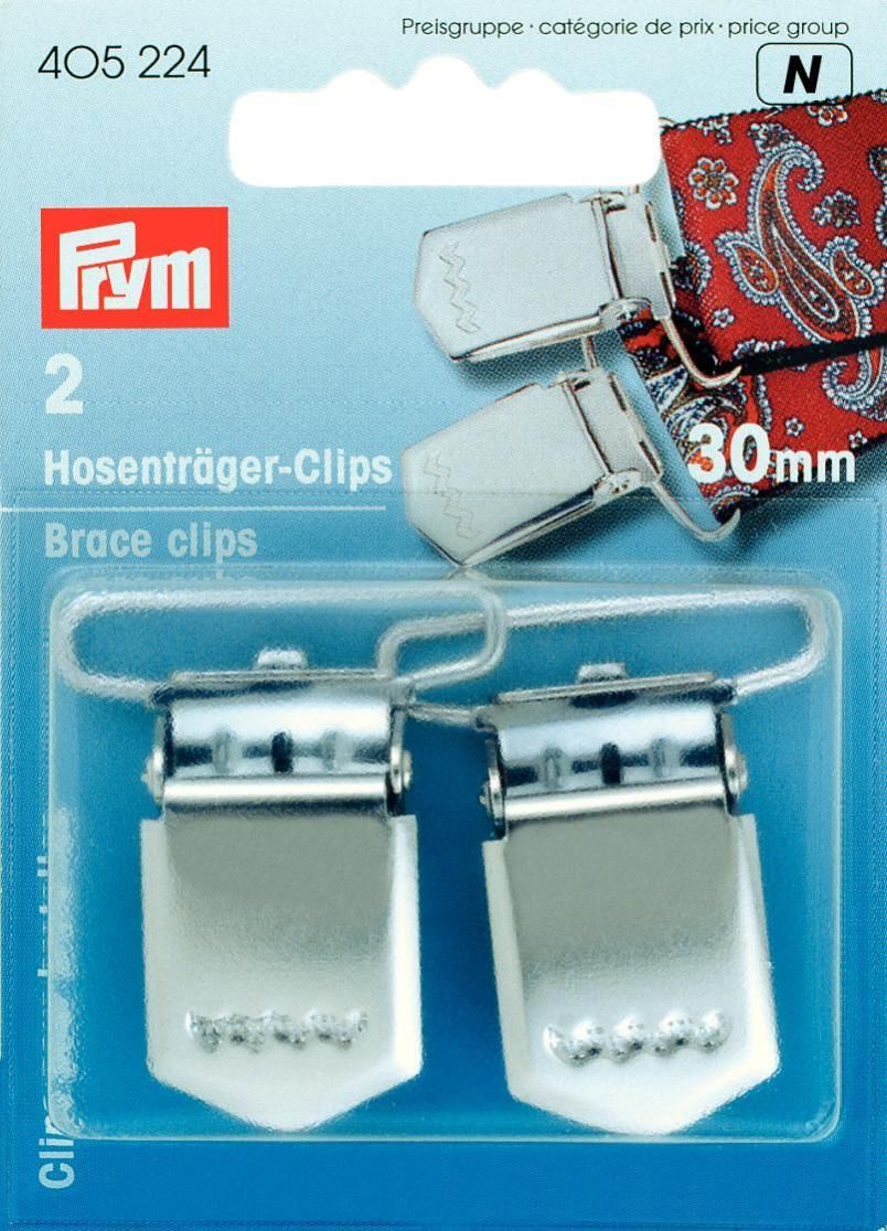 Hosenträger-Clips ST silberfarbig 30 mm 