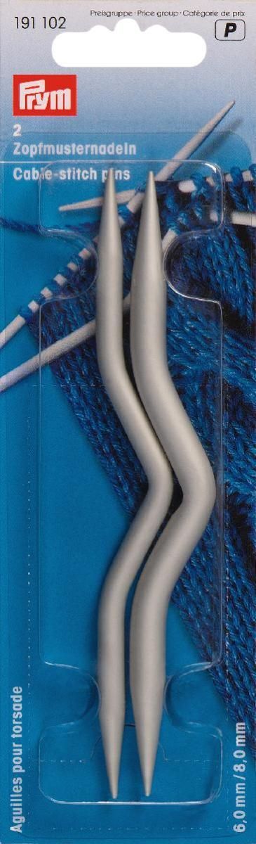 Prym Zopfmusternadeln grau 6 + 8 mm 