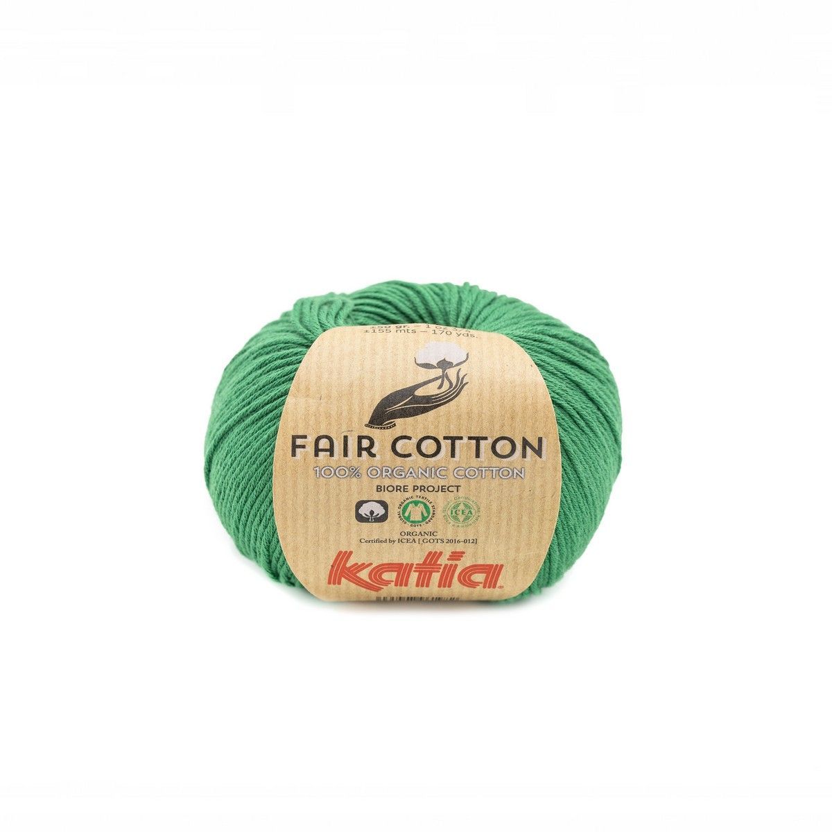Katia Fair Cotton 50g,  Fb. 42 Verde Boltella 100% Bio Baumwolle