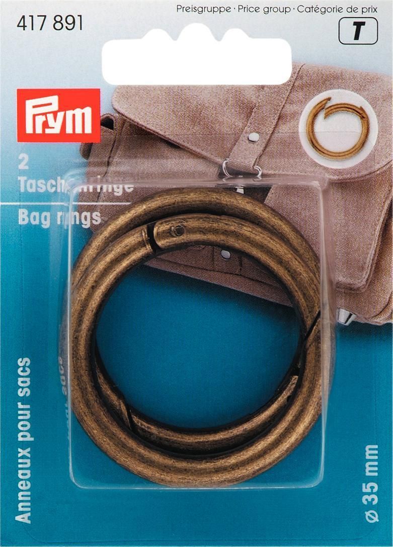 Prym Taschenringe 35 mm altmessing Inhalt 2 Stück