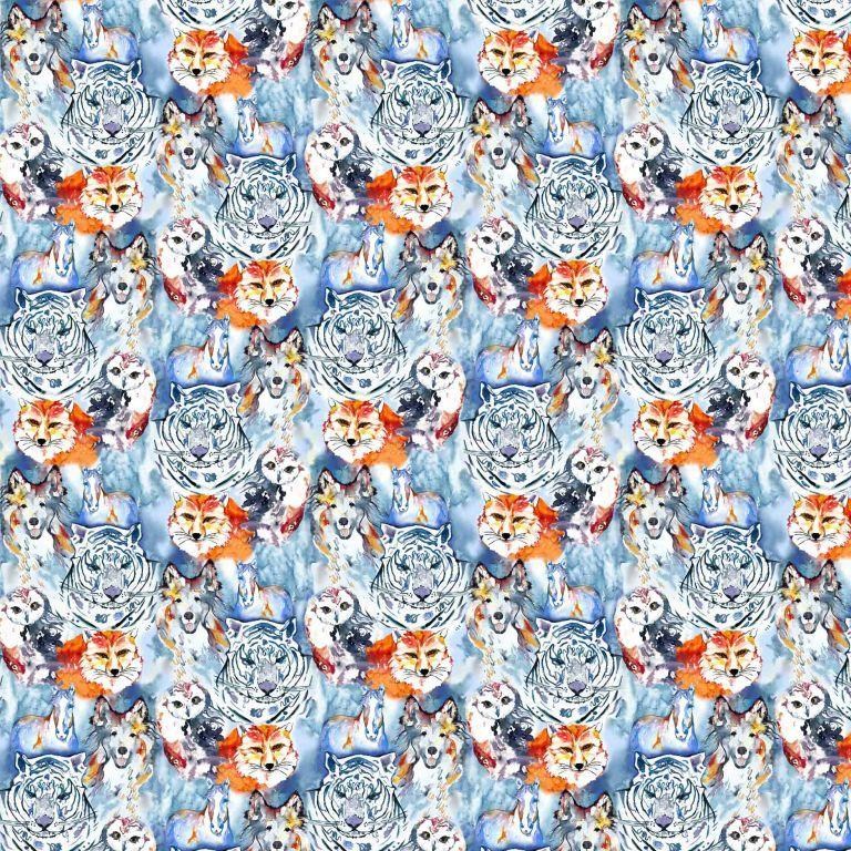 Baumwoll-Jersey Aquarel Animals ca. 155cm (60 inch) breit