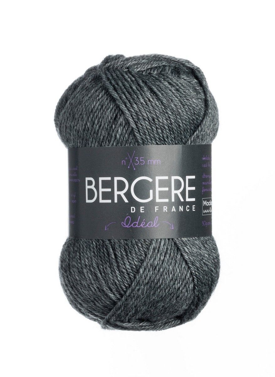 Bergere Ideal - Farbe Carbone, 125m/50g 40% gekämmte Wolle, 30% Polyacryl, 30% Polyamid