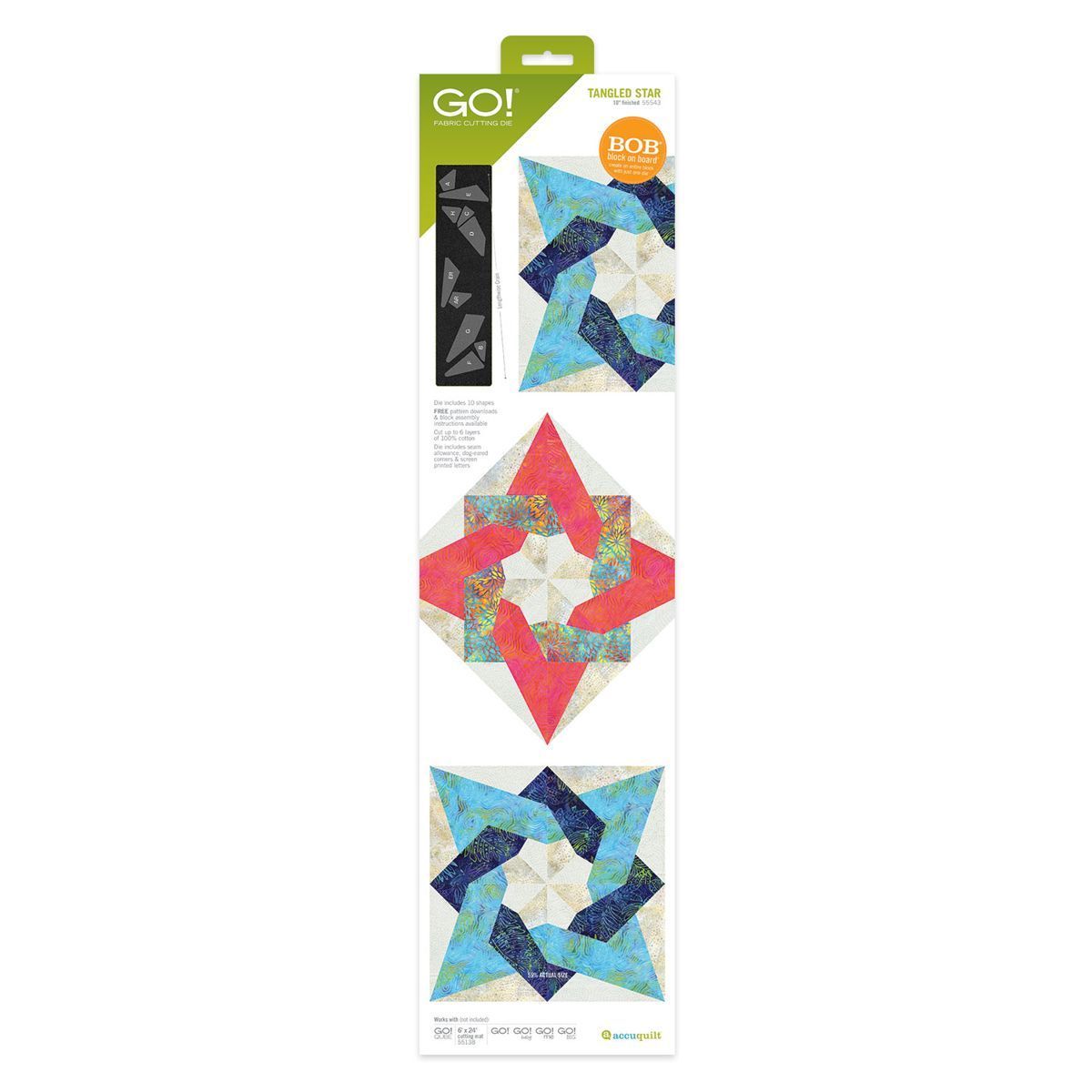 Accuquilt Stanzform Tangle Star 10 inch zur Fertigung eines Blocks - 55543