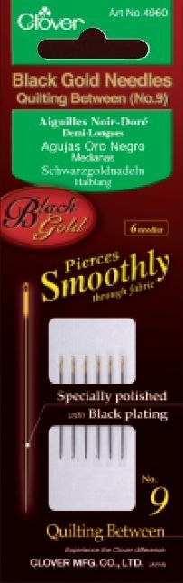 Schwarzgoldnadeln halblang Nr.10 6 Stück je Karte
