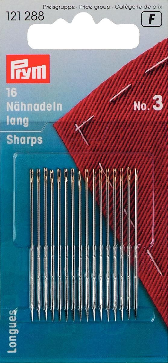 Nähnadel Nr.3 lang, vernickelt   0,90x0,44mm, 16 Stück
