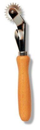 Kopierrädchen mit Holzgriff und extra spitz  gezahntem Metallrad