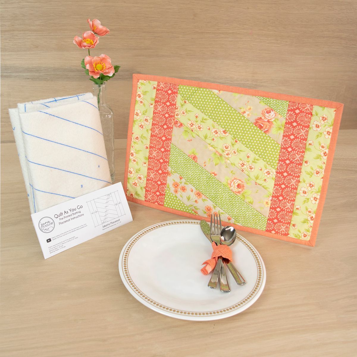 June Tailor Jakarta Tischsets 6er Pack Nähset, fertige Größen ca. 45 x 33 cm